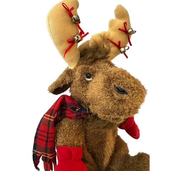 Swing and Sing Christmas Moose 13" Plush Animated Stuffed VIDEO Ganz - Picture 2 of 5